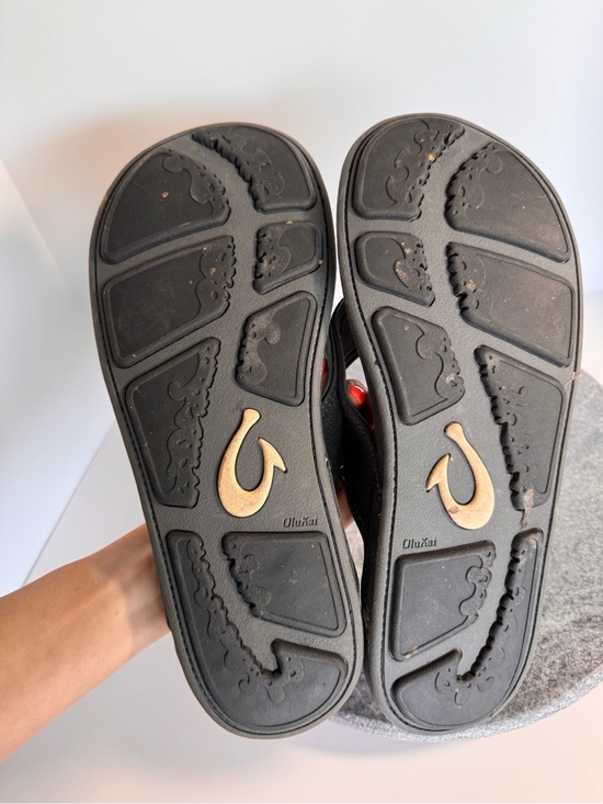 Olukai Leather Nui-M Men’s Flip Flops Sandals 12 Black main image 8